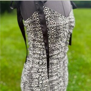 Skylar + Madison Black and White Mini Dress with Bow Ties